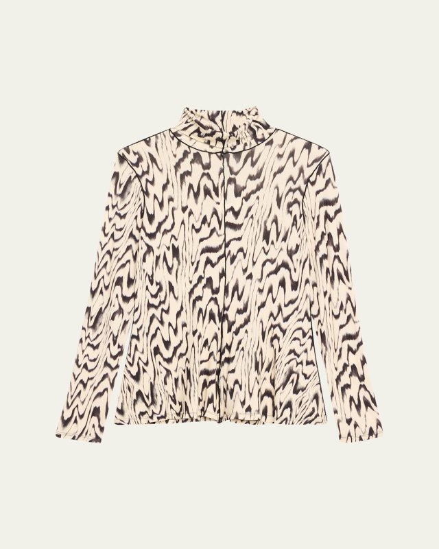 Audrey Printed Turtleneck Top